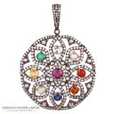 Navratna Brooch cum Pendant - Emerald House Jaipur