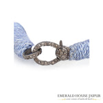 Oval Blue Sapphire & Diamonds Bracelet - Emerald House Jaipur