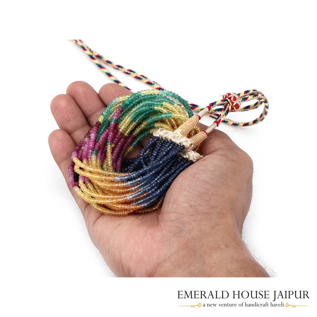 Rosé Multi Stones Beads Necklace - Emerald House Jaipur