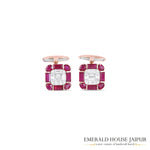 Ruby & Diamonds Men's Cufflink - Emerald House Jaipur