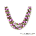 Sri Lankan 3 Pastel Multi Sapphire Beads Necklace Faceted - Emerald House Jaipur