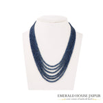 Sri Lankan 6 Sapphire Beads Necklace Heated - Emerald House Jaipur