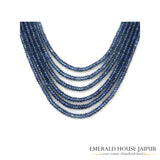 Sri Lankan 6 Sapphire Beads Necklace Heated - Emerald House Jaipur