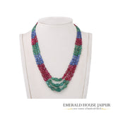 Superior Multi Precious Beads Necklace Tumble Beads - Emerald House Jaipur