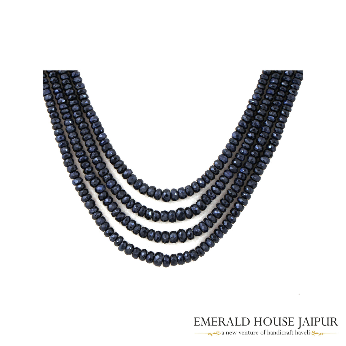Thai 4 Sapphire Beads Necklace Heated - Emerald House Jaipur