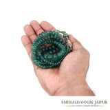 Zambian 2 Emerald Beads Necklace Big Round Tumble - Emerald House Jaipur