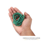 Zambian 2 Emerald Beads Necklace Round Tumble - Emerald House Jaipur