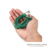 Zambian 3 Emerald Beads Necklace Full Cut - Emerald House Jaipur