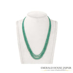 Zambian 4 Emerald Beads Necklace Full Cut - Emerald House Jaipur