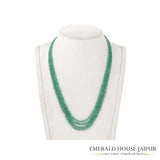 Zambian 4 Emerald Beads Necklace Full Cut - Emerald House Jaipur