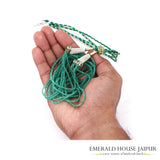 Zambian 4 Emerald Beads Necklace Full Cut - Emerald House Jaipur